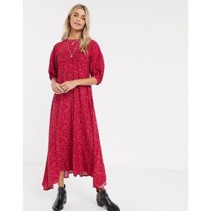 Free People Jessie Ditsy Midi Floral Print Dress S